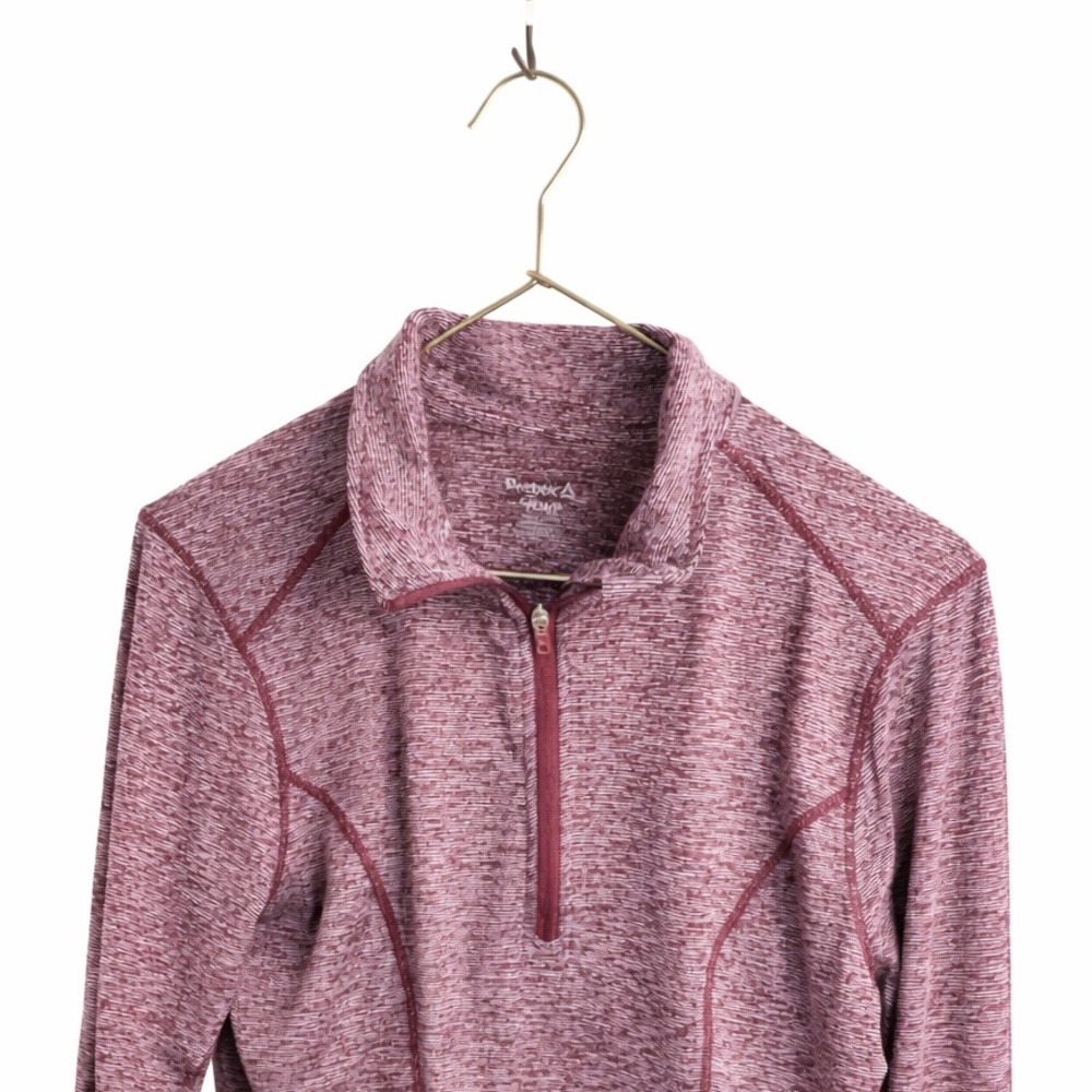 🆓 $0 WITH PURCHASE ⚡️ REEBOK Athletic Zip Top Burgundy Womens Long Sleeve Sz S